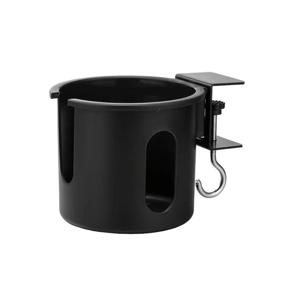 2 in 1 Clip-on Cup Holder Metal Table Cup Storage Holder Easy To Install Desktop Mug Rack Desk