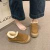 Женские легкие зимние утепленные с меховой подкладкой сноубутсы на массивной подошве, нескользящие, с амортизацией, повседневные спортивные хлопковые ботинки, лоферы слипоны