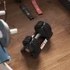 Adjustable Weights Kit with Dumbbell Holder and Non-Slip Grip, in Steel and ABS, 33x16x16 cm, Black