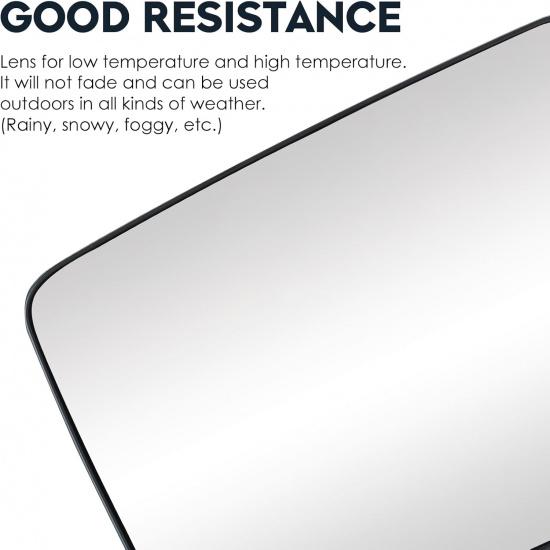 Driver Left Side Heated Mirror Glass Compatible With 2004-2014 Ford F-150, Side View Exterior Mirror With Rear Holder, Replacement For 4L3Z-17K707-DB