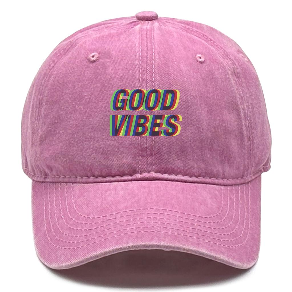 Unisex Baseball Caps "GOOD VIBES" Trucker Cap Casual Fashion Adjustable Baseball Hat Ideal Choice For Gifts One Size Fits All