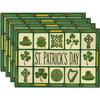 4/6pcs Celtic Cross Shamrocks Harp St. Patrick'S Day Placemats, 12X18 Inch Lucky Irish Spring Table Mats for Party Kitchen Dining Decoration