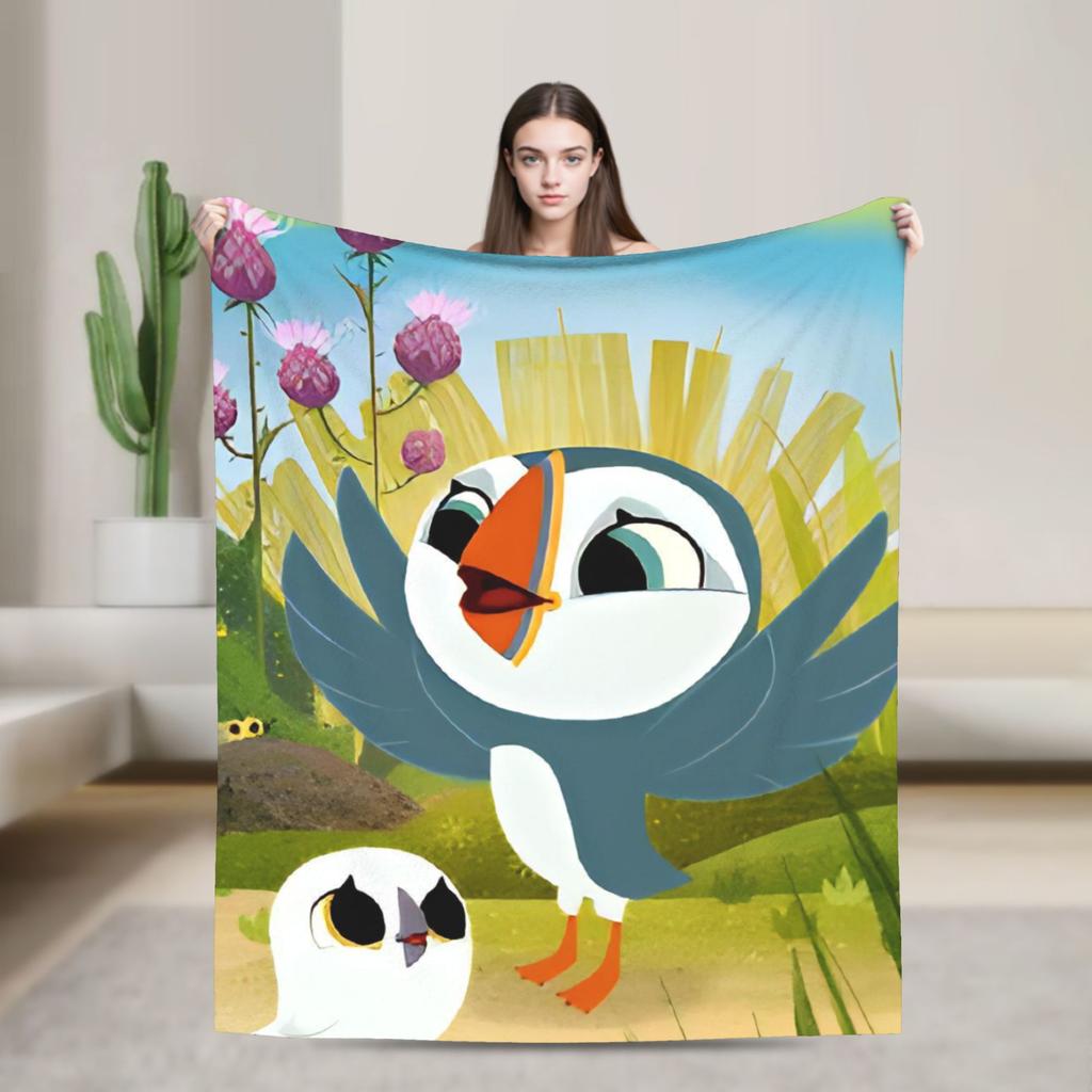 Puffin Rock Oona Baba   Blankets  Travel Flannel Throw Blanket For Couch Chair Soft Custom Quality Bedspread Birthday Gift