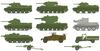 Pit Road 1/700 MI Series WWII Russian Military Vehicle Set 1 White Metal Plastic Model Kit with Two T-35 Heavy Tanks (MI06SP) (Combat Vehicles)