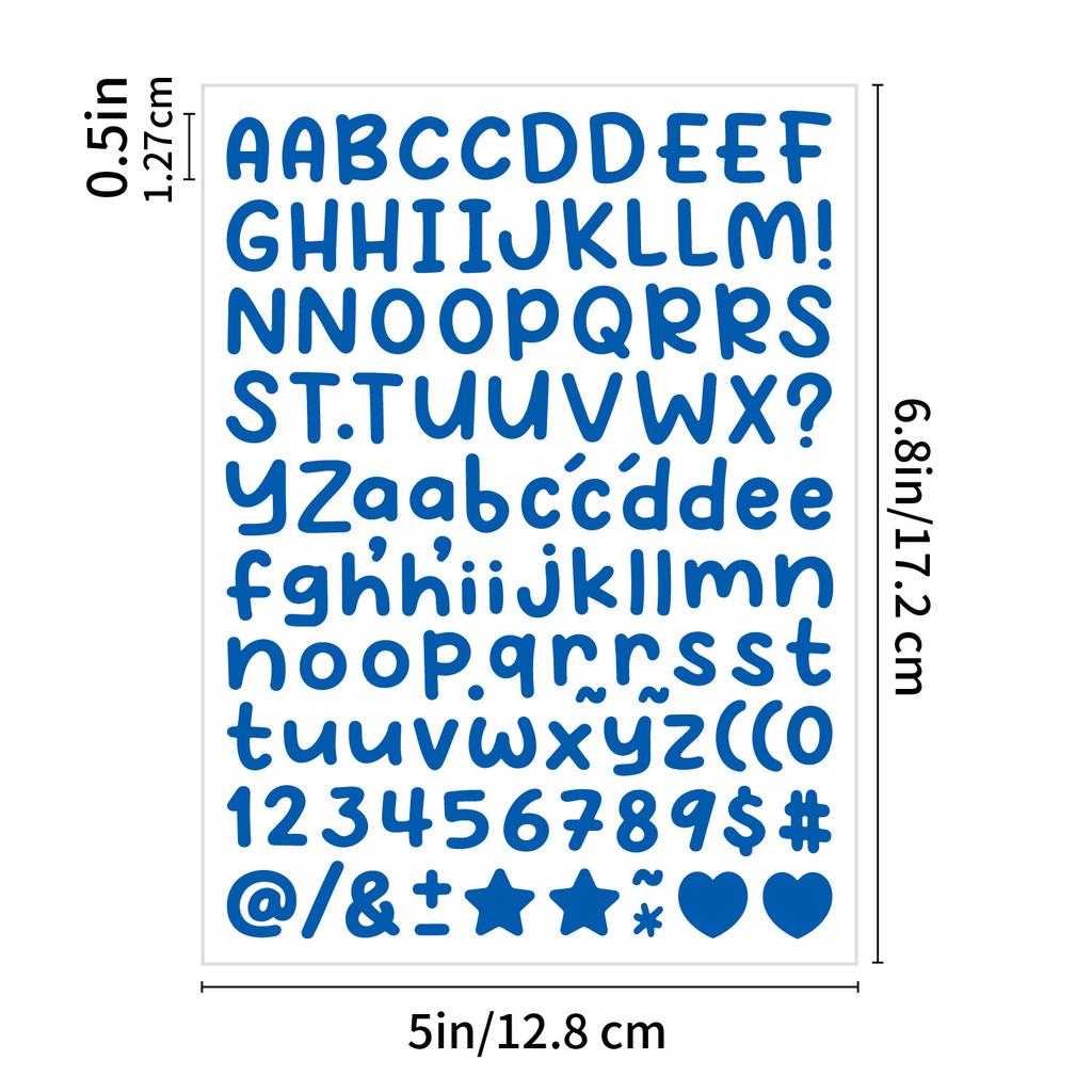0.5inch Alphabet Stickers Small Size Greeting Cards Decorative Letter Stickers for Clipping Books