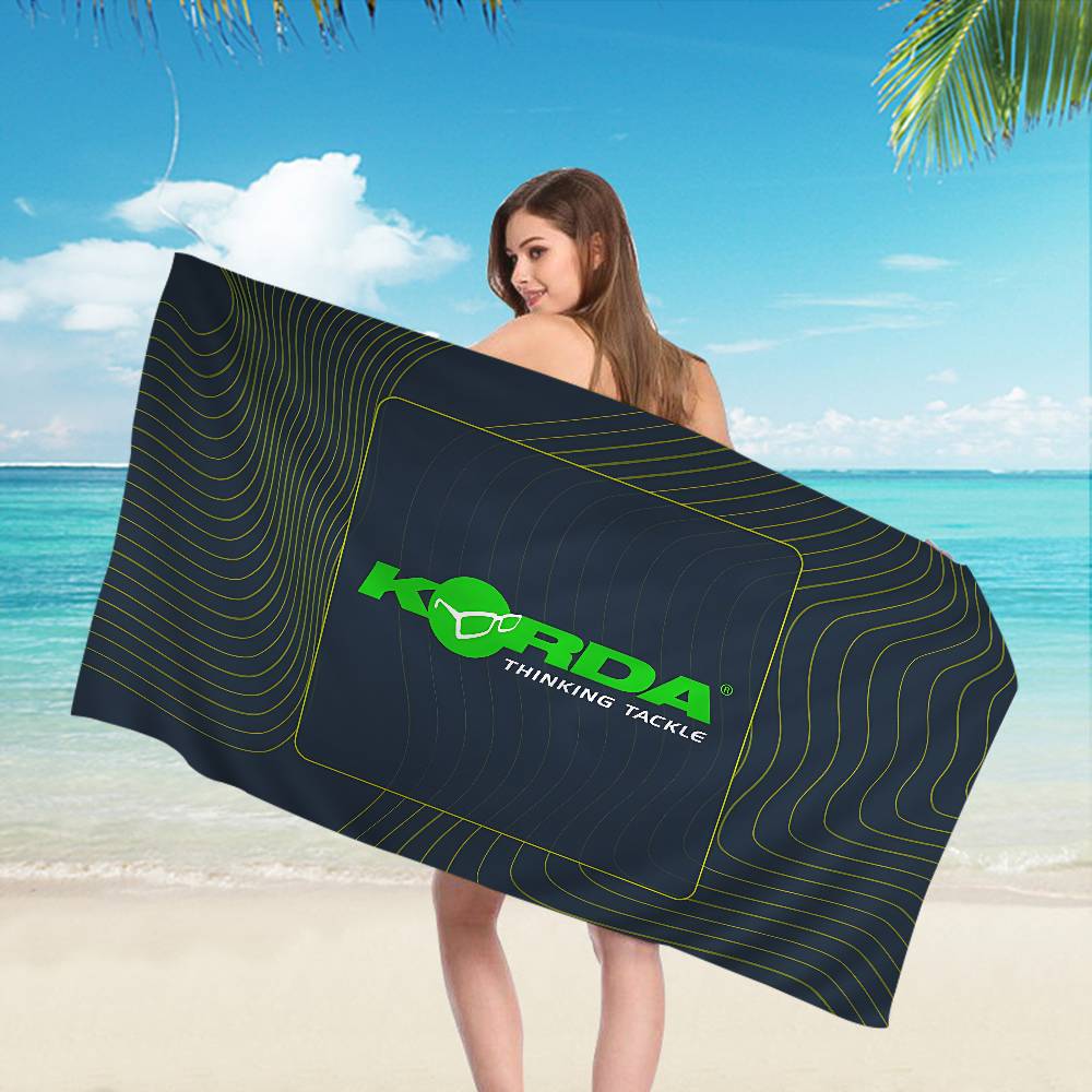 K-Korda Fishing Логотип Большие Микрофибровые Пляжные Полотенца Быстросохнущее Полотенце Песчаные Пляжные Полотенца Полотенце для Бассейна для Путешествий Плавание Бассейн Йога
