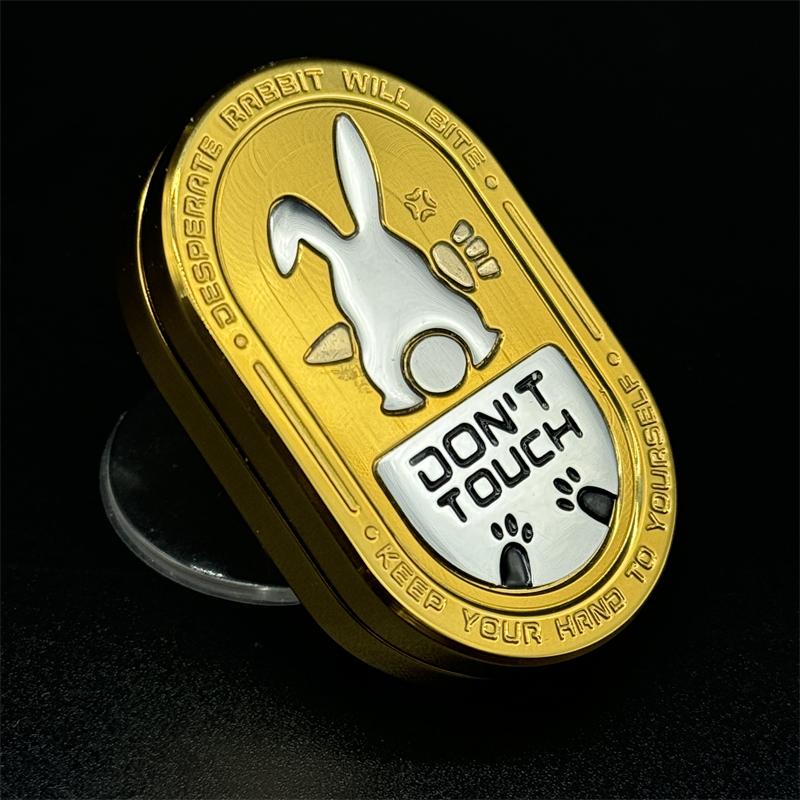 Новый металлический EDC слайдер-фиджет Мультяшный рисунок кролика Игрушки-фиджеты Снятие стресса Расслабляющая игрушка Игрушка для СДВГ Против тревожности Идея подарка