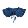 Fake Collar Solid Color Ruffle Trim Lace-up FALSE Collar Dress Shirt Collar Insert Removable