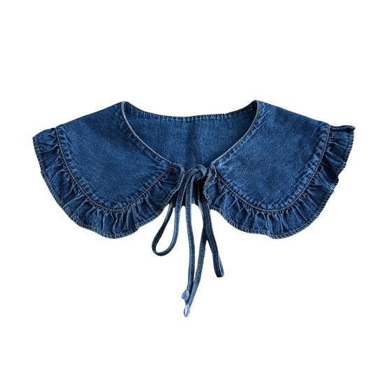 Fake Collar Solid Color Ruffle Trim Lace-up FALSE Collar Dress Shirt Collar Insert Removable