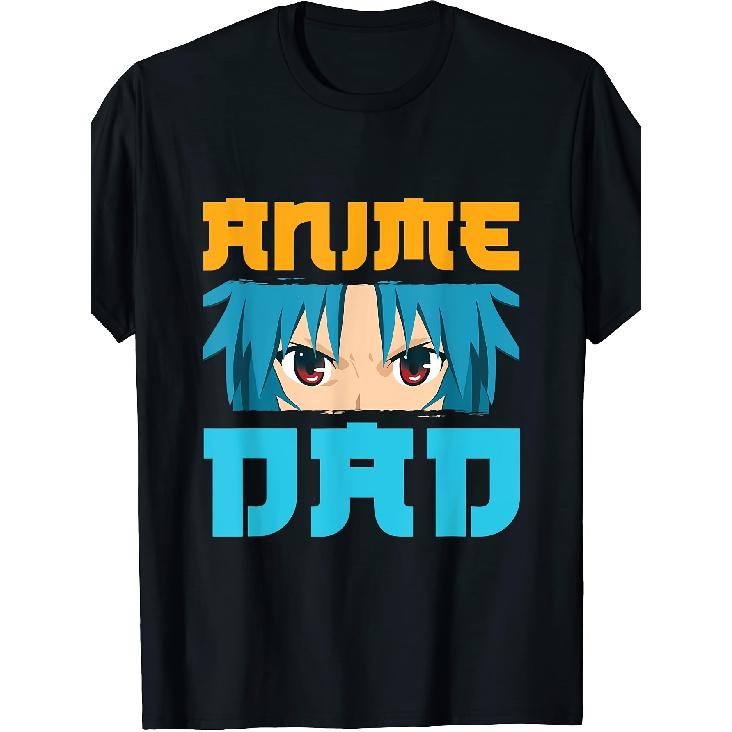 Mens Anime Dad Japanese Manga Fathers Day Anime Face T-Shirt Mens Vintage T-shirt Perfect for Home|Outdoor|Work|Gifting (Birthdays|Valentine's