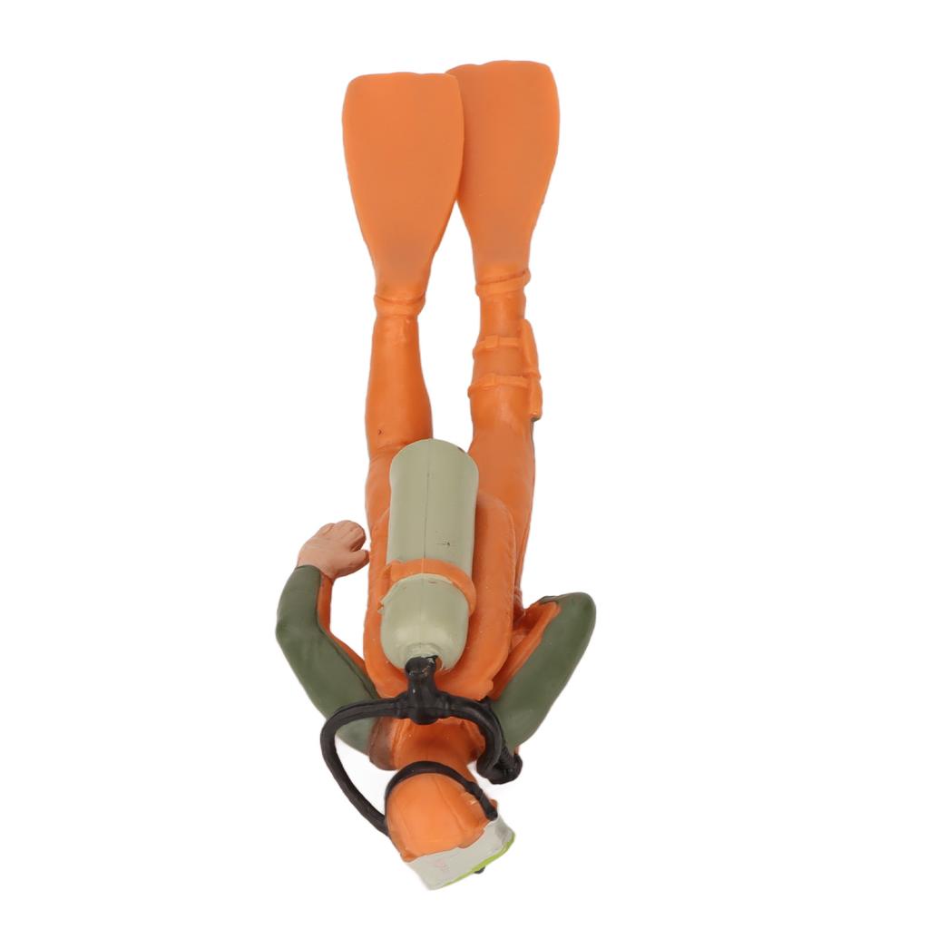 Fish Tank Diver Ornament Floating Simulation Swimming Posture Frogman Aquarium Landscaping Decoration Orange