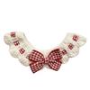 Pet Collar Cute Bow Decor Cat Dog Bib Wool Knitted Pet Collar for Decoration Photography Red S