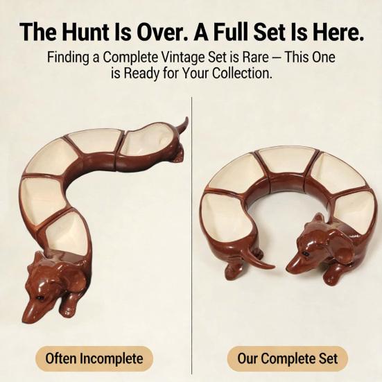 Винтажный поднос для закусок с разделителями Дакель 5-секционный сервировочный поднос Смоляная тарелка для снеков для сыра орехов фруктов Декоративный подарок для любителей собак хозяев