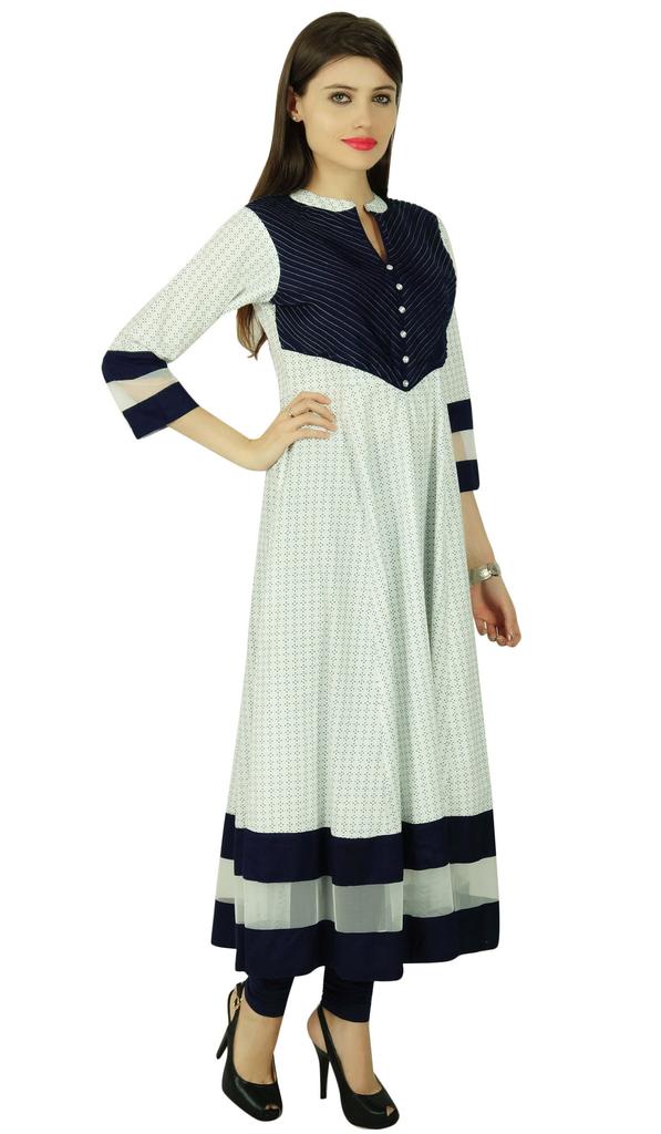 Phagun Cotton Dotted Bollywood Women Ethnic Kurti Casual Top Tunic Dress