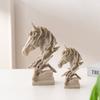 Modern Animal Sculpture Art Miniatures Figurine Micro Landscape Horse Head Statue  Cabinet