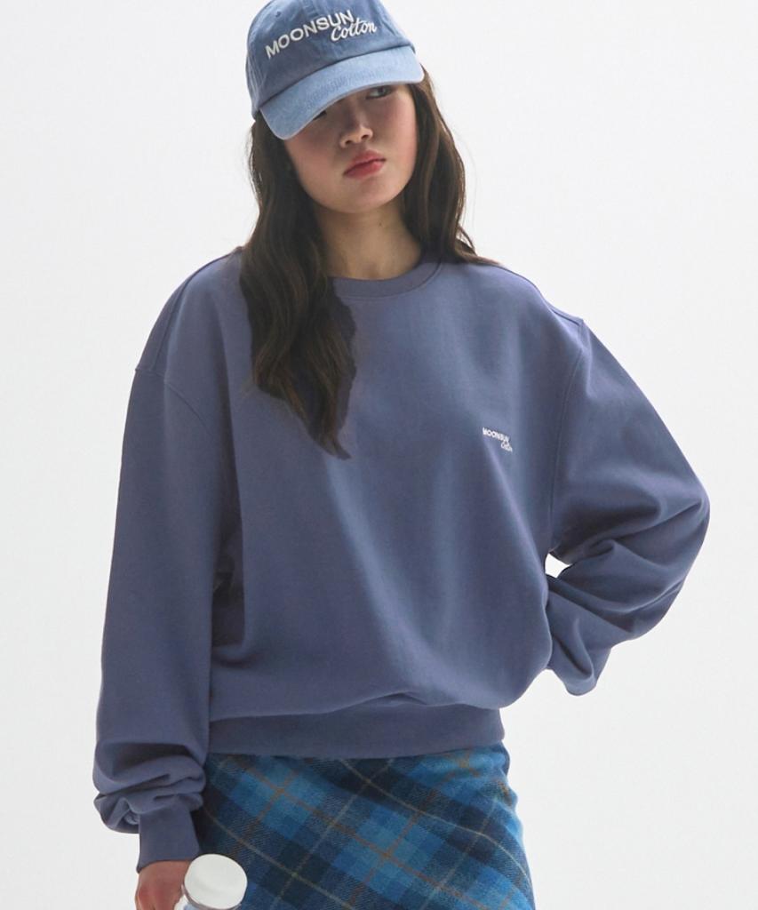 MOONSUN M.C Unisex, Logo Basic Sweatshirt / Blue