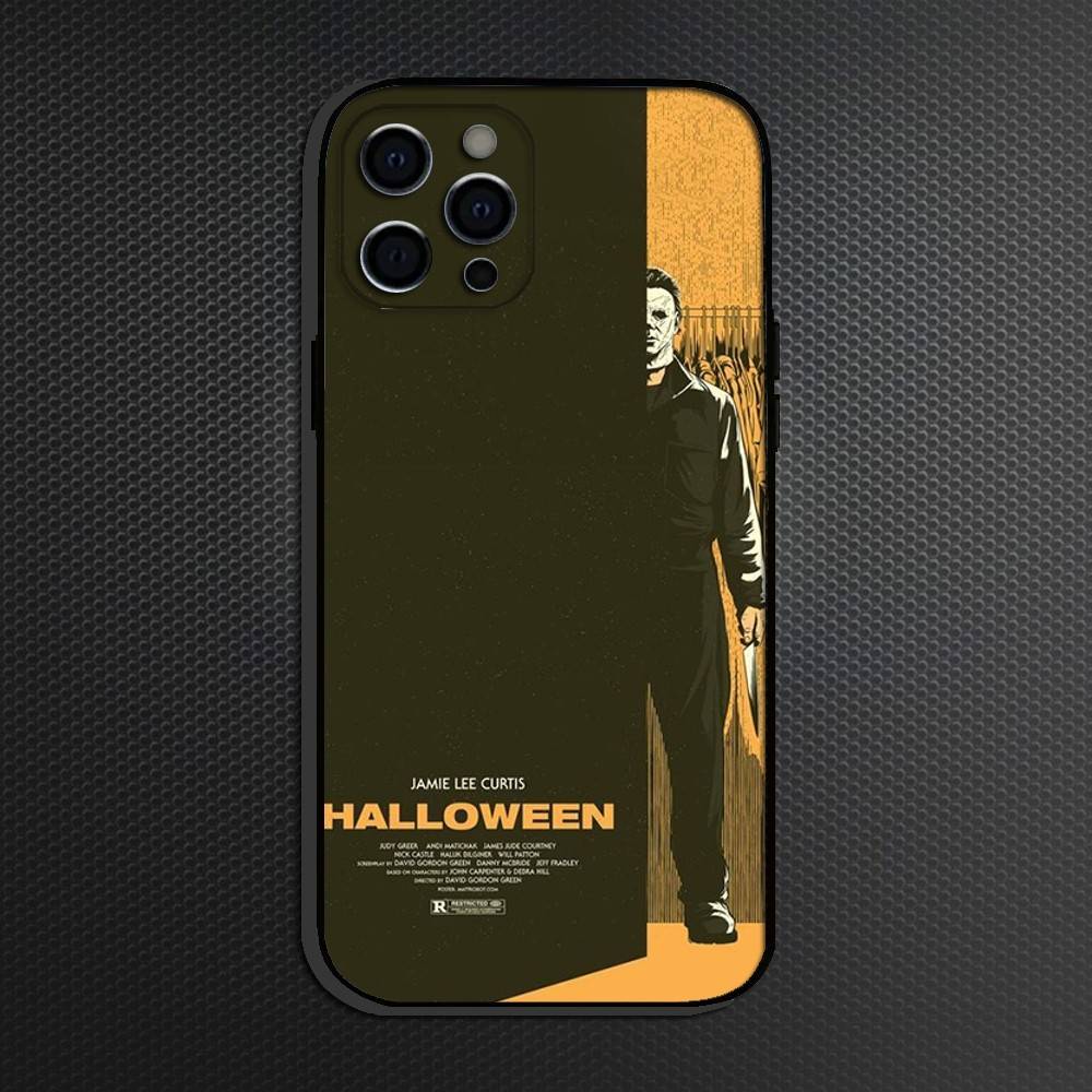 Хэллоуин Проклятие Майкла Майерса Фильм Ужасов Чехол Для Телефона Для iPhone 16,15,14,13,12,11 Plus,Pro Max, Мягкий Силиконовый Черный Чехол