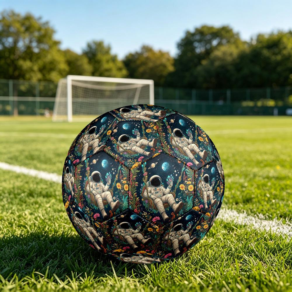 1pc Space Garden Adventure Theme Soccer Ball Football, Size 5, Lightweight PVC, Outdoor Training Soccer Ball,Sports Gift t61443