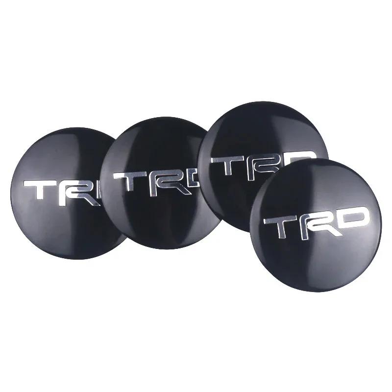 56MM 4Pcs Car Styling Aluminum Wheel Center Hub Caps Stickers For Toyota Rav4 Corolla Camry Aqua Cross Yaris Auris TRD GR Sport CWF1