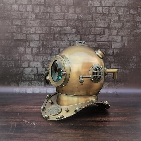45,72 см Шлем для подводного плавания с деревянной основой Шлем для подводного плавания ВМС США Mark V Шлем для подводного плавания с морской водой Шлем для подводного плавания Декоративный шлем для дома