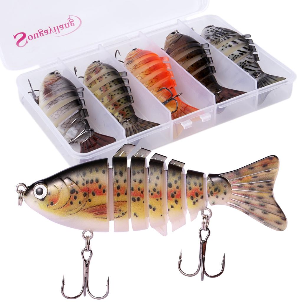 Fishing Lure Artificial ABS Plastic Life-like Swim Baits Crankbaits Hooks Lure for Bass Carp Fishing