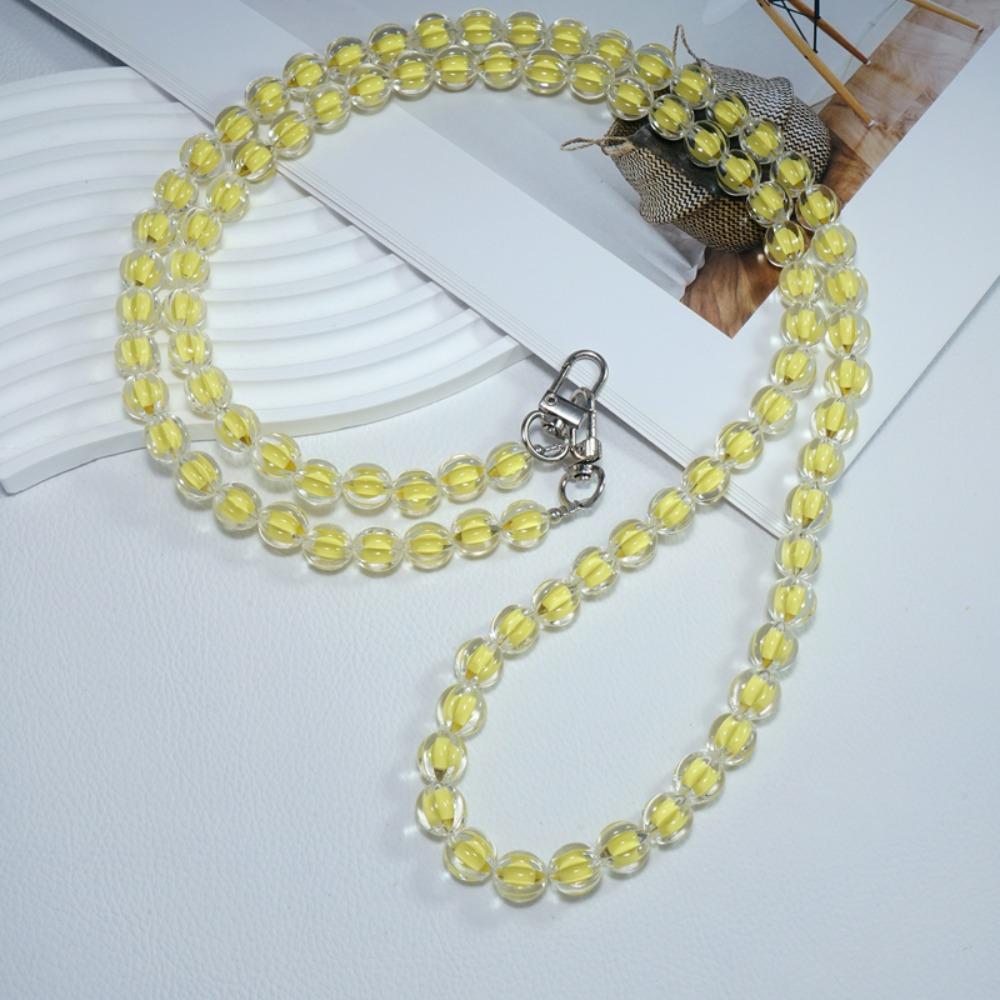 Universal Candy Color Beaded Crossbody Chain Anti Loss Phone Neck Straps Mobile Phone Pendant