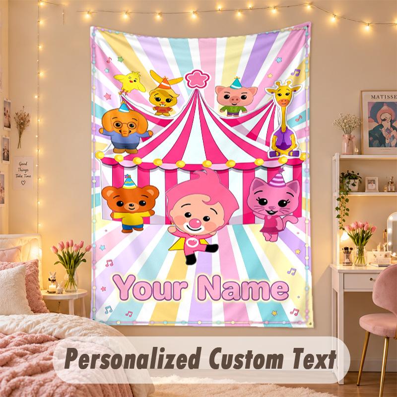 Custom Personalized Tapestry,El Payaso Plim Plim Print Custom Name Text Wall Art Hanging for Bedroom