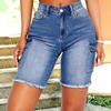 Женские джинсовые классические универсальные модные шорты с высокой талией