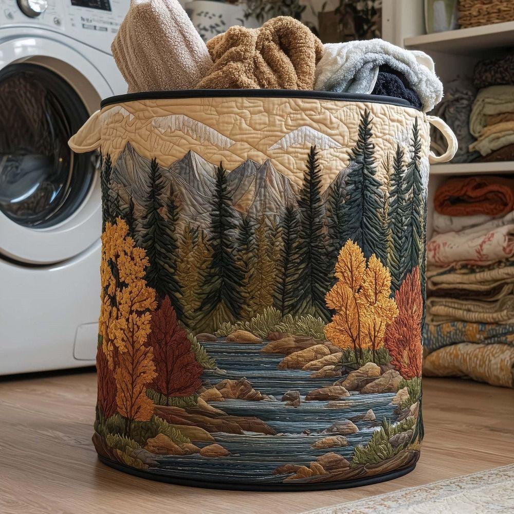 Multi Color Pattern Quilted Laundry Basket Folding Clothes Storage Bucket Nursery