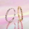 WOSTU 925 Sterling Silver Multicolor Zircon Eternity Ring for Women Rainbow CZ Stacking Band Rings Wedding Party Gift Anillos