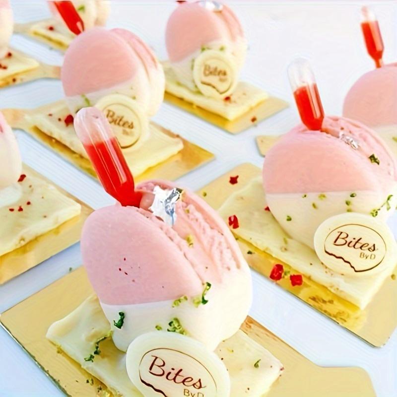 200pcs Strawberry Straw, Liquid Syringe Plastic Straw, Squeeze Dropper Disposable 4ml Flavor Syringe, for Chocolate Strawberry Ice Cream Mini Cake