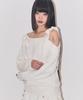 ILLIGO Bloom Bow Off-Shoulder Knit Ivory