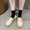 Single Shoes Women's Spring and Autumn New Retro One-pedal Round Head Small Leather Shoes Women Shallow Mouth Lazy