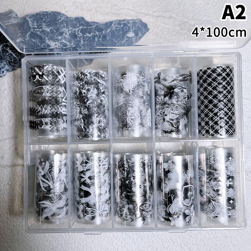 Flower Butterfly Nail Transfer Foils 100cm Self Adhesive Bow Stickers for Women Manicure Decoration