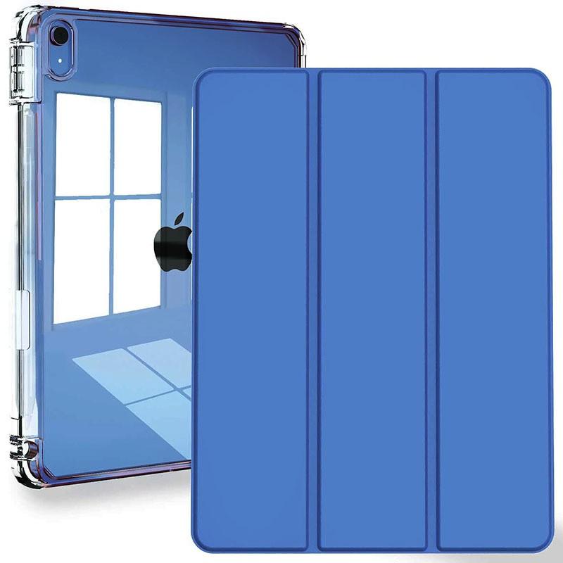 IPad 11 3-fold Acrylic Clear Case With Pencil Holder Shockproof Anti-bend Stand 10-inch Tablet Cover