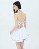 Leobyui Ribbon Insert Bell Skirt White