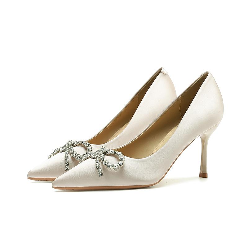 1-Сексуальные замшевые туфли-лодочки со стразами, женские зимние новые остроносые туфли на шпильке