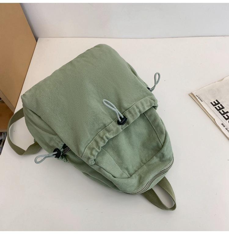 Washed Canvas Schoolbag Women's Casual Backpack College Students' Casual Class Backpack