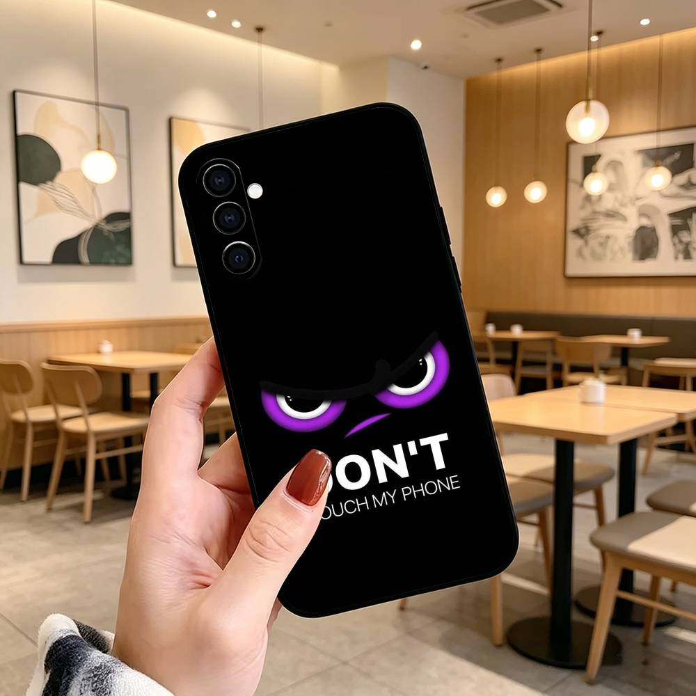 D-Dont Touch My Phone Phone Case Black Silicone Soft For Samsung Galaxy A73,A72,A71,A70,A53,A52,A51