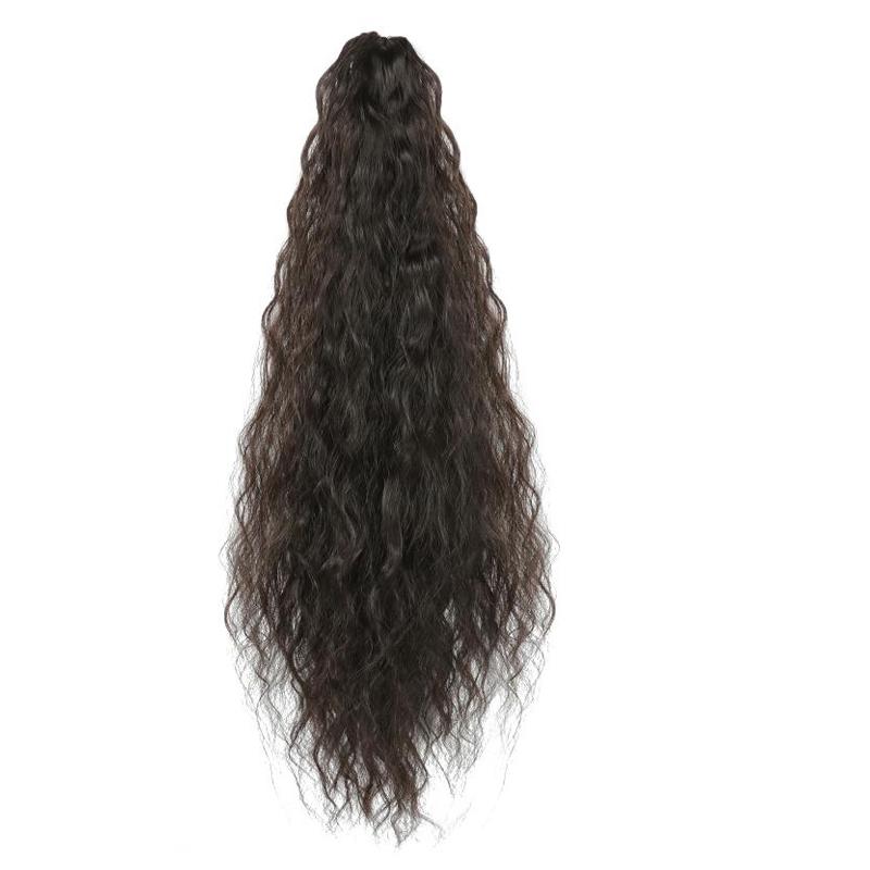 MISS WIG Женский длинный парик с хвостиком из кукурузной волны, синтетическое волокно, шиньон с зажимом для наращивания волос, вьющийся длинный хвост из кукурузы