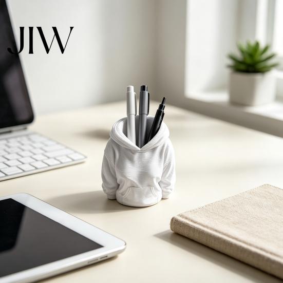 Multipurpose Desk Storage Cup 3D Printed Hoodie Pen Holder, Women Hooded Sweatshirt Pencil Desktop Stationery Holder Container, Organizer Box for Home