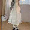 2025 Белая Летняя А-силуэтная Юбка-тортик с Кружевной Отделкой