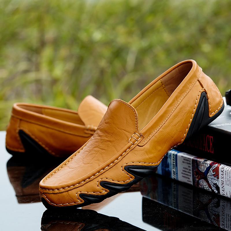 Plus Size Split Leather Shoes Men Loafers Comfortable Casual Shoes Men Flats Moccasins Men Footwear