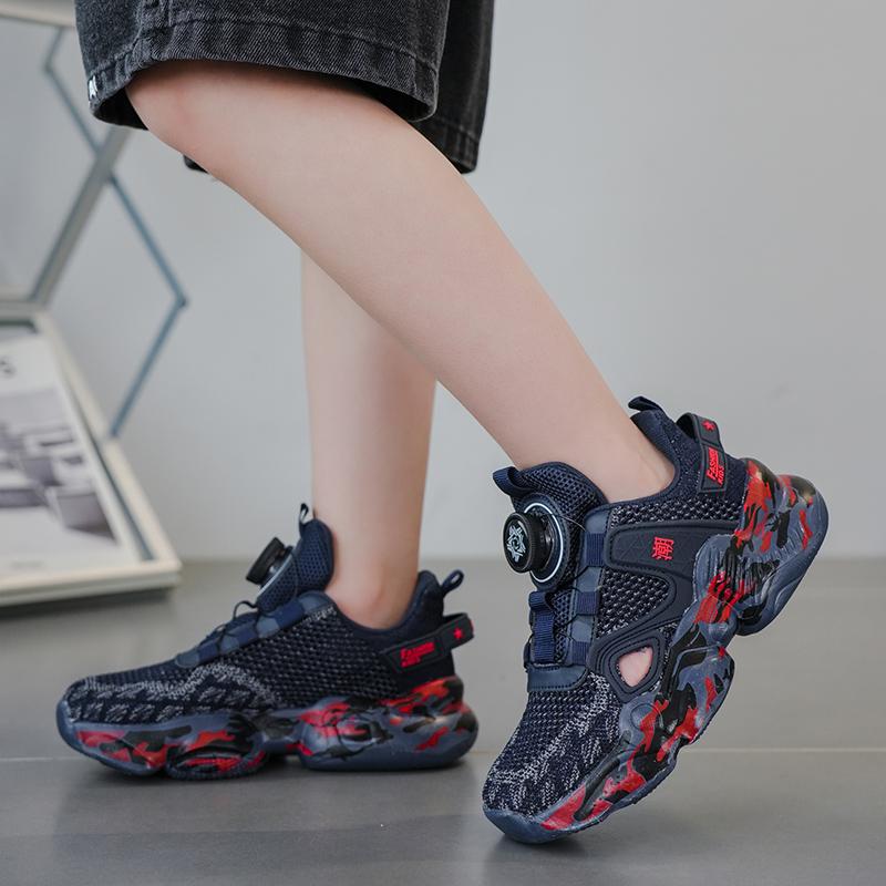 28-39 Children's Large Lightweight Breathable Fashionable Velcro Casual Running Sneakers for Kids