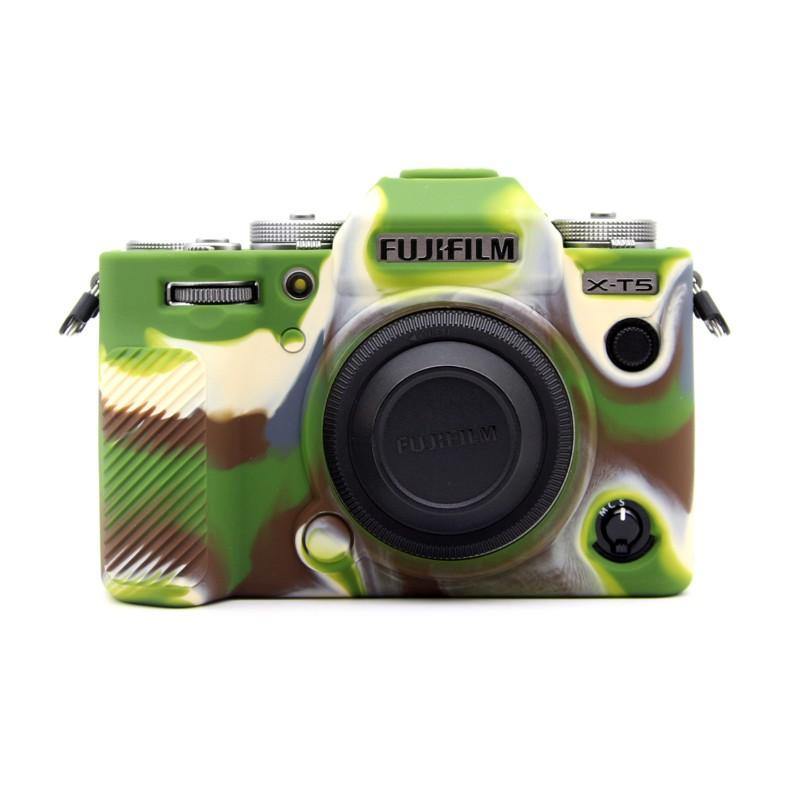 Silicone Camera Case Fujifilm X-T5 Mirrorless - Shockproof Protective Cover In Black Coffee Red Yellow Camo
