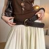 Y2k Women's Rivet Belt Gothic Dress Jeans Belt Trendy Leather Waist Belt  Waist Accessories