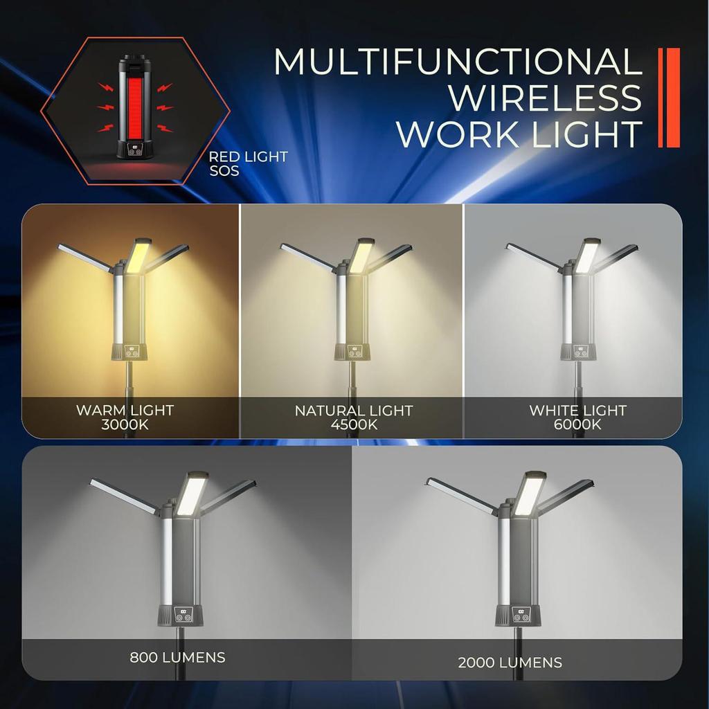 Кемпинговый фонарь COB LED с высокой яркостью: Выдвижная удочкодержатель и кронштейн для уличной рыбалки, многофункциональное использование