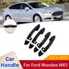 Для Ford Mondeo Fusion 5 MK5 CD391 2014~ Глянцевые черные наклейки-накладки на ручки дверей Smart, декоративные накладки, защитная пленка для автомобиля, аксессуары
