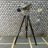 Nautical Spotlight Floor Lamp Designer Chrome with Black Wood Tripod 177.8 Cm  Studio Home Décor Housewarming Gift