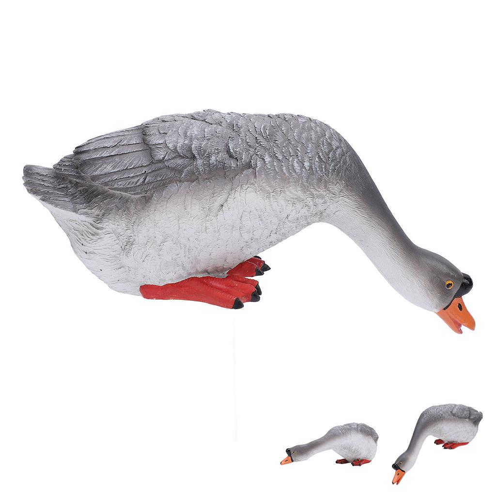Статуя гуся Садовая скульптура из смолы для животных на ферме Фигурка для двора Балкон для водного пейзажа Декорация